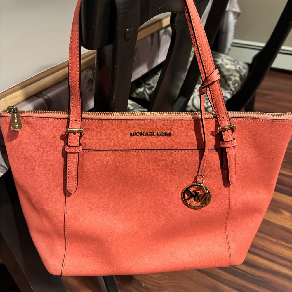 Michael Kors Vibrant Coral Tote
